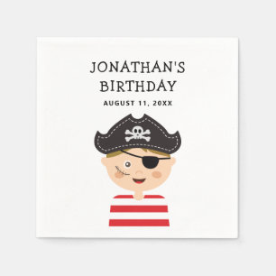 Adventure boy birthday. Kids / baby pirate party Napkin