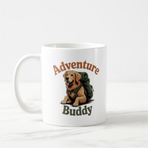 Adventure Buddy Golden Retriever Hiking Dog Coffee Mug