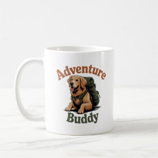 Adventure Buddy Golden Retriever Hiking Dog Coffee Mug