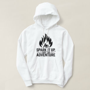 Adventure Campfire Firewood Flame Outdoors Graphic Hoodie