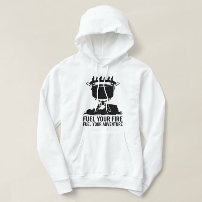 Adventure Camping Cooking Fire Graphic Design Hoodie (Design Front)