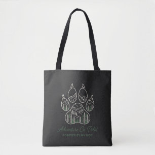 Adventure Co-Pilot Dog Paw Mountain Nature  Tote Bag