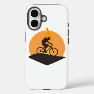 Adventure Cyclist: Sunrise Journey Silhouette iPhone 16 Case