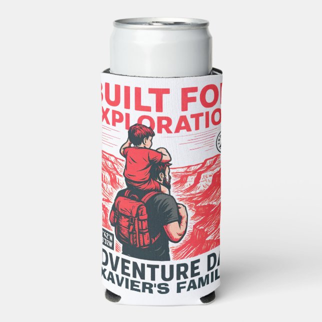Adventure Dad – BUILT FOR EXPLORATION Seltzer Can Cooler (Seltzer Front)