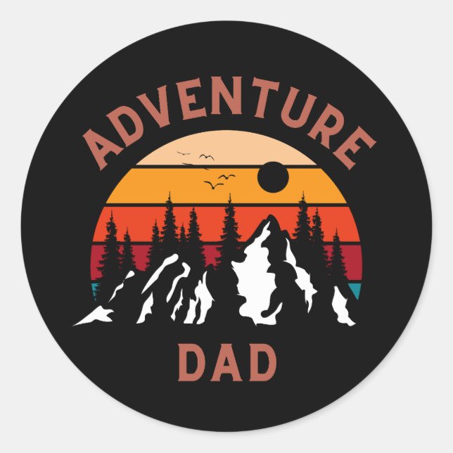 Adventure Dad Classic Round Sticker (Front)
