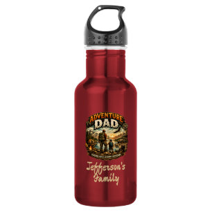 Adventure Dad Shirt – Vintage Outdoor Camping 532 Ml Water Bottle