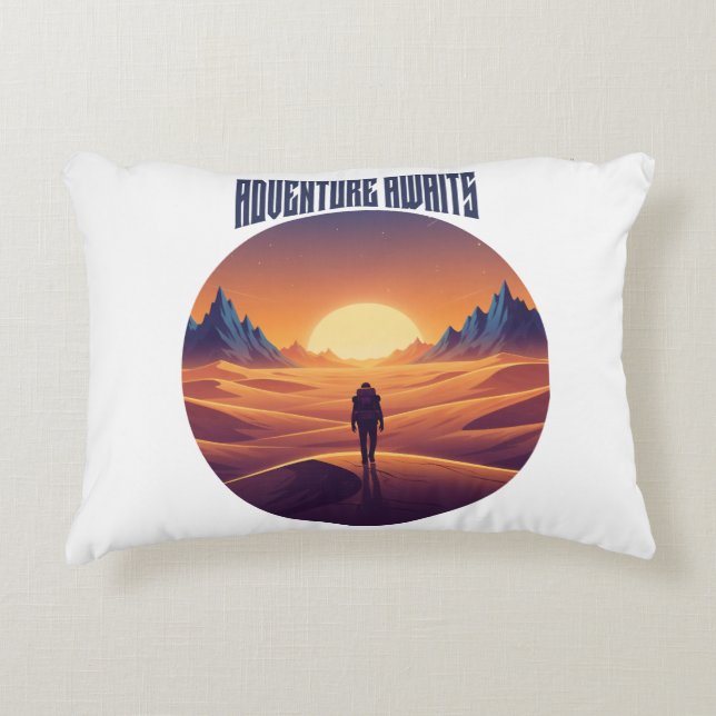 Adventure Desert Tee — Chasing Dunes & Desert Sky Decorative Cushion (Front)