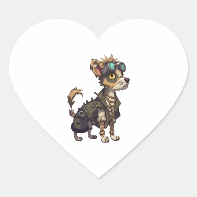 Adventure Dog   Heart Sticker (Front)