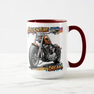 Adventure Dream Ride – Vintage Chopper Motorcycle Mug