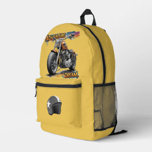 Adventure Dream Ride – Vintage Chopper Motorcycle Printed Backpack