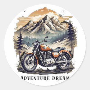 Adventure Dream: Vintage Legend Bike Road trip Classic Round Sticker