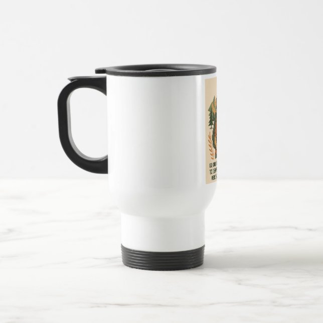Adventure Explore Quote Vintage Hiking Travel Mug (Left)