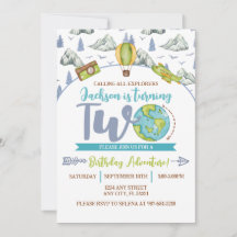 Adventure Explorer 2nd Birthday Invitation