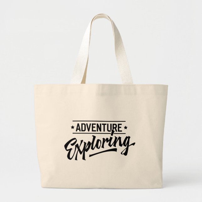 Adventure Exploring Large Tote Bag (Front)