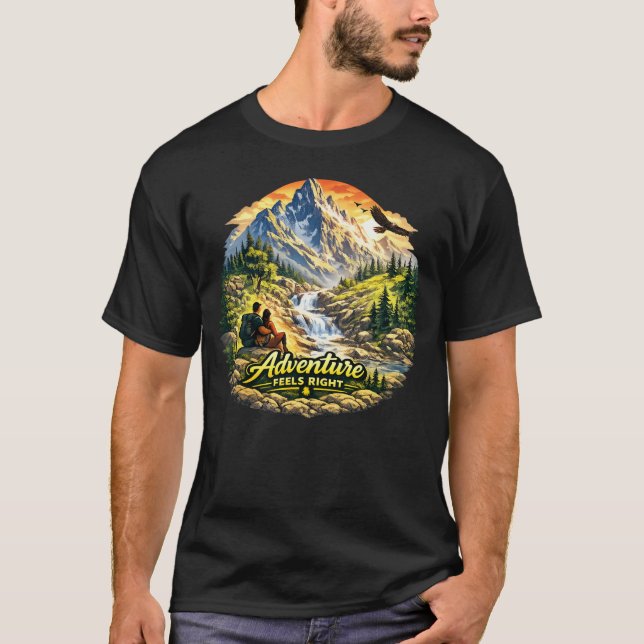 Adventure Feels Right Vacation Shirt USA (Front)