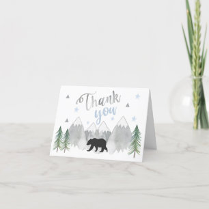 Adventure Folded Thank You Card Black Bear