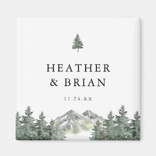 Adventure Forest Mountain Wedding Favour  Magnet