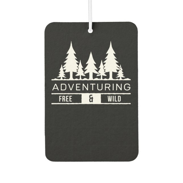 Adventure Forest Pines Free and Wild Nature Design Car Air Freshener (Front)