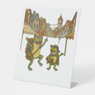 adventure frogs short story pedestal sign