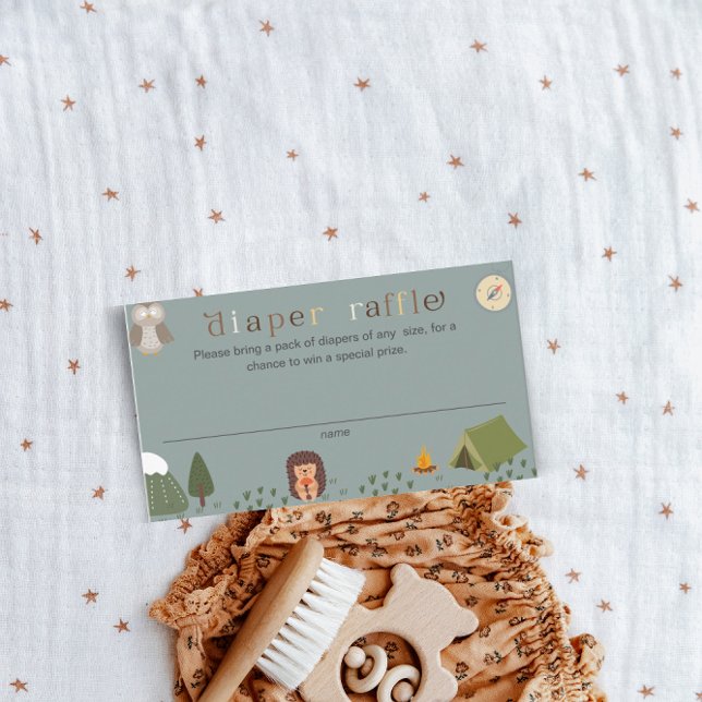 Adventure Gender Neutral Diaper Raffle Baby Shower Enclosure Card (Creator Uploaded)