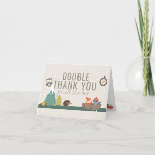 Adventure Gender NeutralTwin Baby Shower Thank You Card