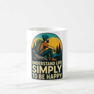 Adventure Hiking Retro Illustration Coffee Mug