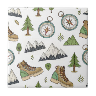 Adventure Hiking Seamless Pattern Tile