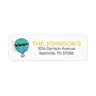 Adventure Hot Air Balloon Return Address Label