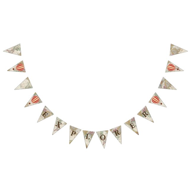 Adventure Hot Air Balloons Explorer & World Map Bunting (All)