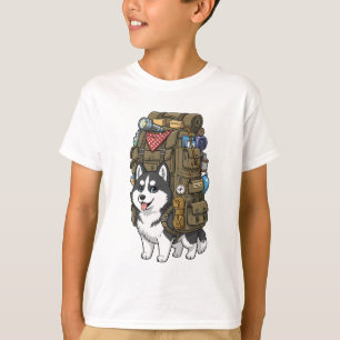 Adventure Husky Hiking Backpack Kids T-Shirt