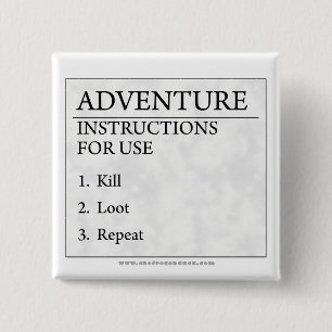 Adventure Instructions 15 Cm Square Badge