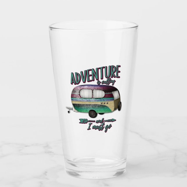 Adventure Is Calling And I must Go Mint Purple Cam Glass (Front)