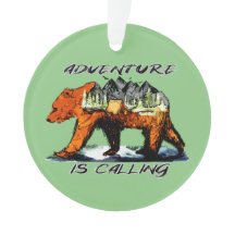 Adventure Is Calling - Bear Camping Woods Mountain