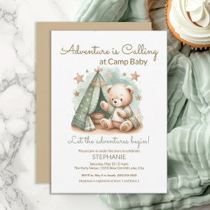 Adventure is Calling Camp Baby Shower Invitation