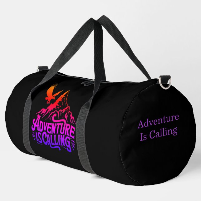 Adventure Is Calling Design Duffle Bag (Left Corner)