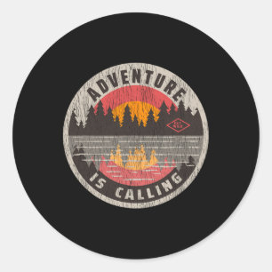 Adventure Is Calling Get Wild - Camping Hiking Out Classic Round Sticker