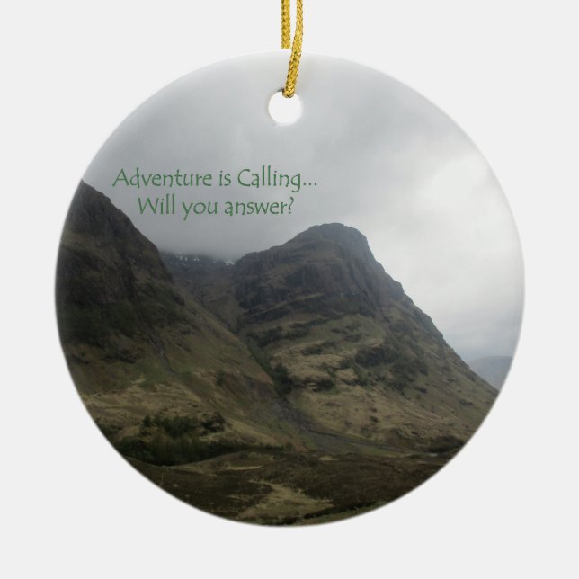 Adventure is Calling- Glencoe Ceramic Tree Decoration (Front)