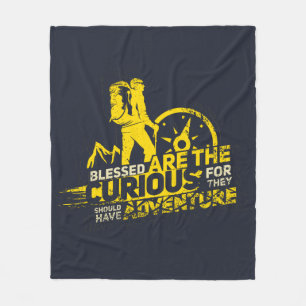 Adventure is Calling Hiking Gag Novelty Fleece Blanket