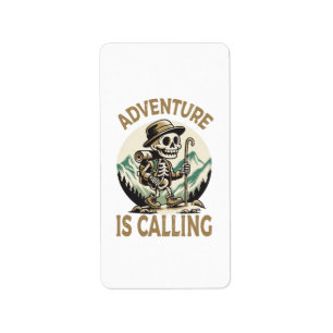 Adventure is calling label