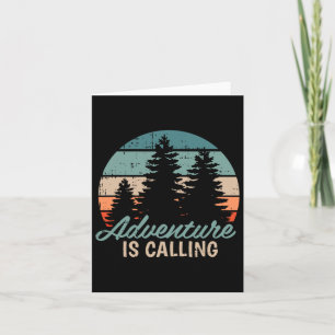 Adventure Is Calling Travel Mountain Hiking Hiker  Card