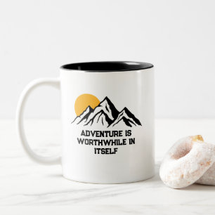 Adventure is Worthwhile Mountain Wilderness Two-Tone Coffee Mug