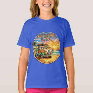Adventure Life Retro Hippie Beach Sunset Graphic T-Shirt