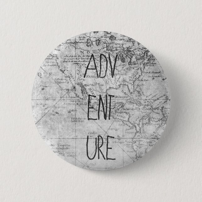 Adventure map 6 cm round badge (Front)