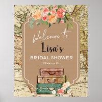 Adventure Map Bridal Shower Welcome Sign