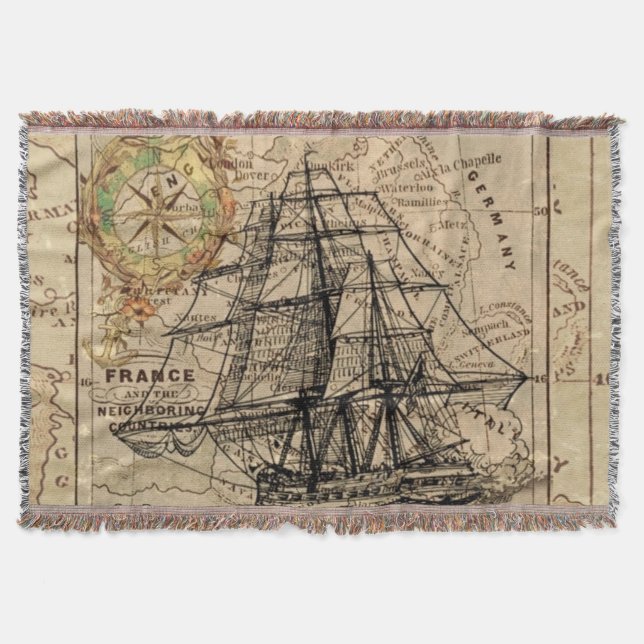 Adventure Mapped Throw Blanket (Front)