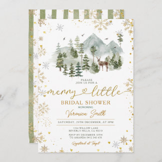Adventure Merry Little Christmas Bridal Shower Invitation