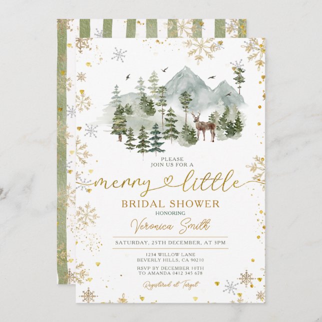 Adventure Merry Little Christmas Bridal Shower Invitation (Front/Back)