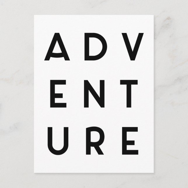 Adventure Minimalist Quote Postcard (Front)