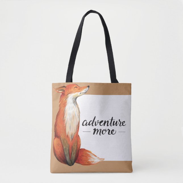 Adventure More Fox Tote Bag (Front)