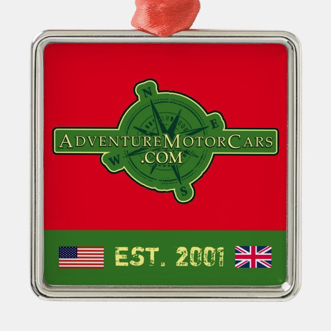 ADVENTURE MOTOR CARS METAL TREE DECORATION (Front)